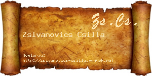 Zsivanovics Csilla névjegykártya